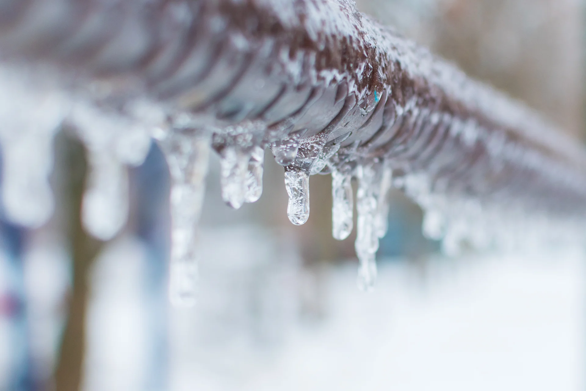 frozen pipes in need of repair in winter